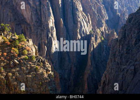 Blick vom Ausrufezeichen, Black Canyon des Gunnison National Park, North Rim, Colorado. Stockfoto