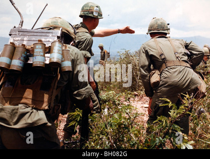 ein Search and destroy-Mission unter der Leitung von Bravo Blues Infanterie Truppen B, 1. Staffel, 9. Kavallerie, 1. Kavallerie-Division Stockfoto