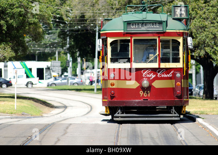 Kreis Straßenbahn in Victoria Parade East Melbourne Victoria Australien Stockfoto