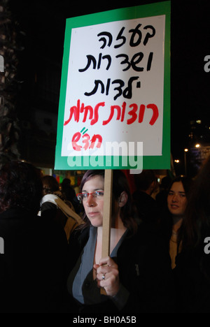 Israel, Tel Aviv, Anti-Kriegs-Protest Januar 2009 Stockfoto