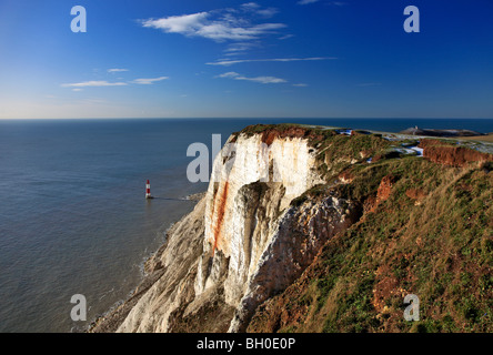 Beachy Head Lighthouse weiße Kreide Klippen Sussex Ärmelkanal England UK Stockfoto