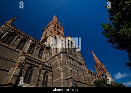 St. Pauls Cathedral, Melbourne, Australien, ein Wahrzeichen auf der Swanston Street. Stockfoto