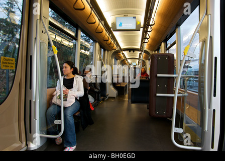 Innenraum Innenraum von Bombardier belgische Straße Auto auf Leihbasis zum Probelauf während der Olympischen Winterspiele Vancouver 2010 Stockfoto