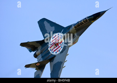 Polnische Luftwaffe Mig-29 auf RAF Leuchars Airshow 2009, Fife, Schottland Stockfoto