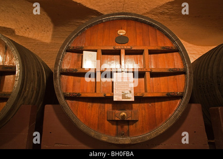 Holzfass, Fässer Wein in Hospices de Straßburg Elsass Frankreich horizontale 099917 Strasbourg Stockfoto