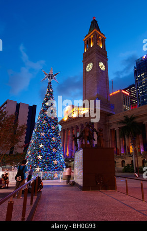 Solarbetriebene Weihnachtsbaum am King George Square, Brisbane Australien Stockfoto