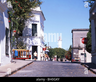 Straßenszene, Altstadt, Colonia del Sacramento, orientalische Republik östlich des Uruguay Stockfoto