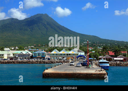 Charlestown Waterfront auf Nevis. Karibik Stockfoto