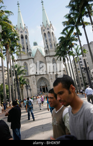 Sao Paulo-Kathedrale und Praca da Se, Sao Paulo, Brasilien Stockfoto