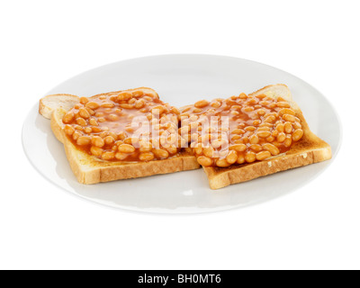 Gebackene Bohnen auf Toast Stockfoto