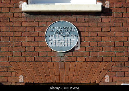 393 Alte Commercial Road, Portsmouth, Hampshire, England, UK; Geburtsort von Charles Dickens. Stockfoto