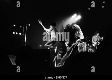 Irischen Hard Rock Band Thin Lizzy mit Frontmann Phil Lynott, Scott Gorham und Gary Moore auf The Black Rose Tour 1979 Stockfoto