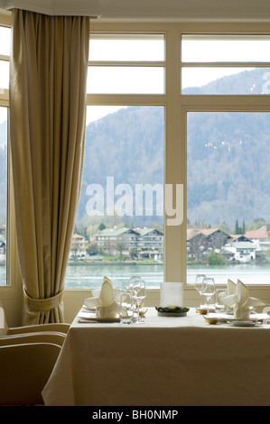 Restaurant Villa am See, Blick Richtung Rottach-Egern, Upper Bavaria, Bavaria, Germany Stockfoto