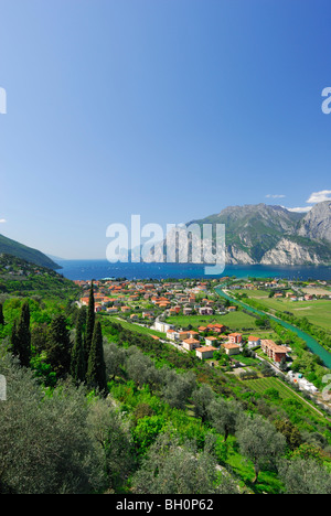 Blick über Nago-Torbole, Trentino-Südtirol, Suedtirol, Italien Stockfoto