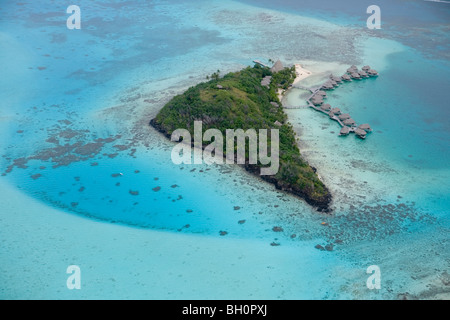 Luftaufnahme des Hotel Sofitel Bora Bora Motu Private Island Resort, Bora Bora, Gesellschaftsinseln, Französisch-Polynesien, Südsee, Stockfoto