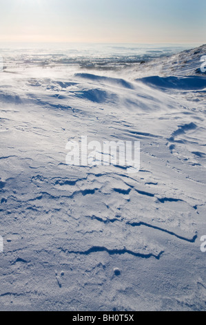 Schneetreiben auf der Malvern Hills Worcestershire Stockfoto