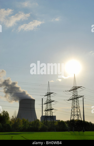 Isar II Kernkraftwerk Niederaichbach bei Landshut, Niederbayern, Deutschland Stockfoto