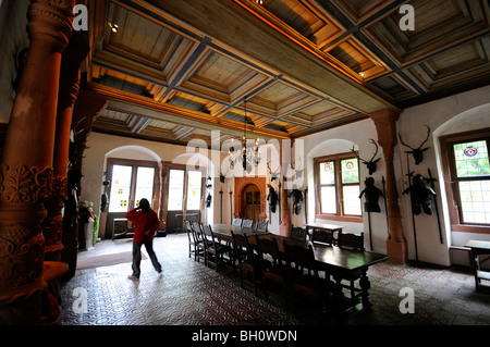 Senken Sie im Schloss Mespelbrunn, Spessart, Franken, Bayern, Deutschland Stockfoto