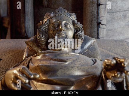 König Henry III Bronze Bildnis auf Grab, Westminster Abbey-London England Stockfoto