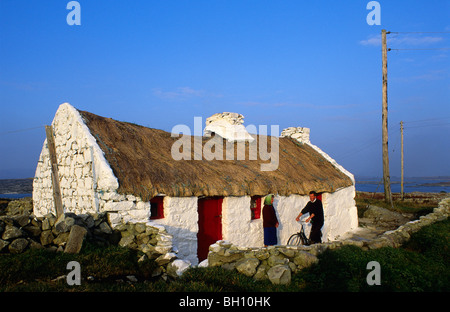 Ferienhaus in Knock, Lettermullen Halbinsel, Connemara, Co. Galway, Irland, Europa Stockfoto