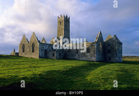 Ruinen von Ross Abbey in der Nähe von Headford, Connemara, County Galway, Irland, Europa Stockfoto