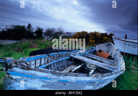 Angelboote/Fischerboote in Hundes Bay, Connemara, Co. Galway, Irland, Europa Stockfoto