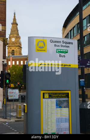 Queen Square Busbahnhof Liverpool England UK Mitteleuropa Stockfoto