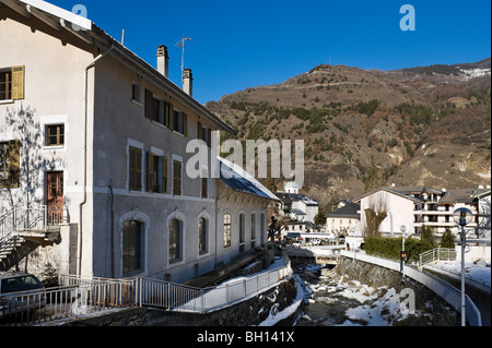 Das Stadtzentrum, Brides-Les-Bains, Tarentaise-Tal, Savoie, Frankreich Stockfoto