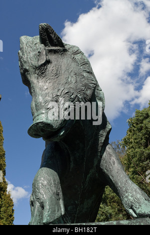 das Wildschwein Skulptur von Carl Milles befindet sich in Millesgarden Stockfoto