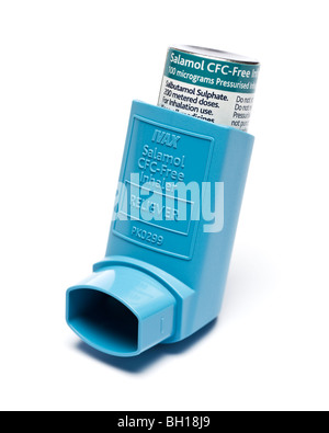 Ventolin / Salbutamol Asthma-Inhalator Nahaufnahme selektiven Fokus Stockfoto