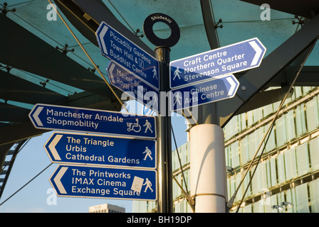 Wegweiser Shudehill Bezirk Manchester England UK Mitteleuropa Stockfoto