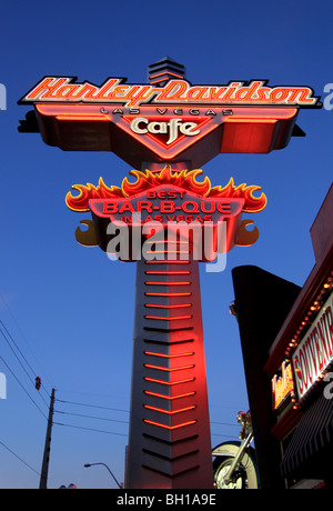 Harley Davidson Cafe Zeichen, Las Vegas, USA Stockfoto