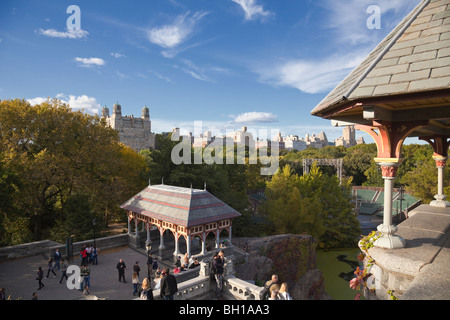 Blick vom Schloss Belvedere im Central Park in New York City. Stockfoto