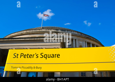 St.-Peters-Platz Straßenbahn-Haltestelle Manchester England UK Mitteleuropa Stockfoto