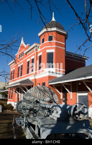 Kanone Drehbank Fronten Depot Museum, Selma, Alabama, Arsenal der Konföderation Stockfoto