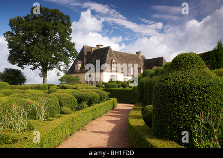 Les Jardins de Marqueyssac, in der Nähe von Beynac, Wy Jakobsweg, Jakobsweg, Chemins de Saint-Jacques, Via Lemovicensis, Beyn Stockfoto