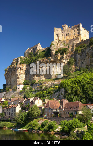 Ansicht von Beynac an der Dordogne, der Jakobsweg, Jakobsweg, Chemins de Saint-Jacques, Via Lemovicensis, Beyn Stockfoto