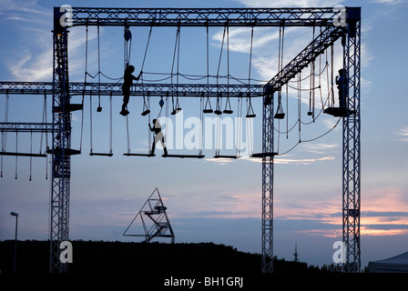 Klettergerüst im Alpincenter Bottrop, Ruhrgebiet, Nordrhein Westfalen, Deutschland Stockfoto