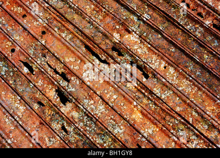 Rostiges Eisen Textur hergestellt aus stillgelegten Bahngleisen. Stockfoto