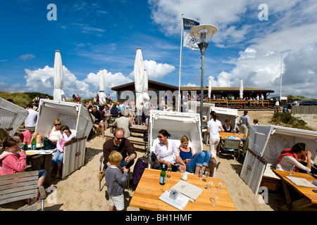 Strandbar mit Strand Stühle, Rantum, Sylt Insel, Schleswig-Holstein, Deutschland Stockfoto