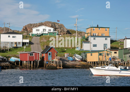 Bunt bemalten Gebäude von Ship Cove, Ramea, Neufundland Stockfoto