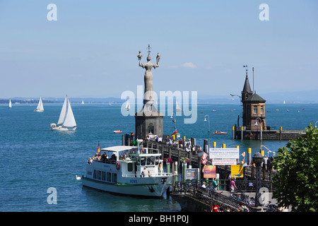 Imperia am Eingang des Hafens, Konstanz, Baden-Württemberg, Deutschland Stockfoto