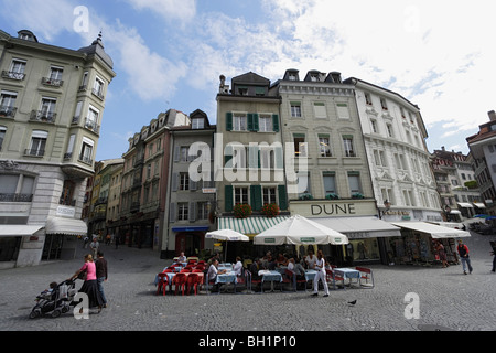 Platzieren Sie De La Palud, Old Town, Lausanne, Kanton Waadt, Schweiz Stockfoto