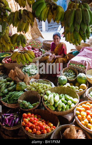 Gemüsemarkt in Diglipur, Nord-Andaman, Andaman Inseln, Indien Stockfoto