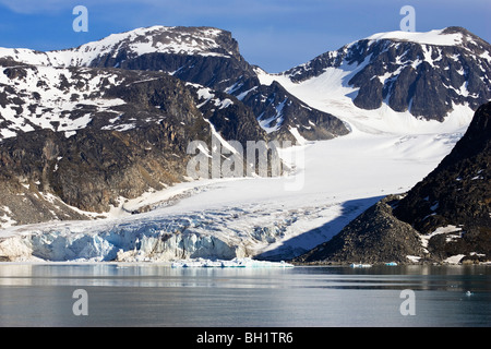 Gletscher, Smeerenburgfjorden, Albert ersten Land, Spitzbergen, Norwegen Stockfoto