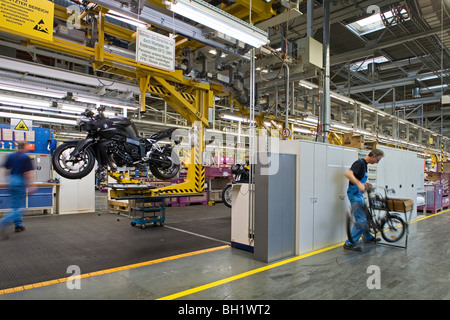 Motorrad-Produktionslinie BMW Spandau Berlin, Deutschland Stockfoto