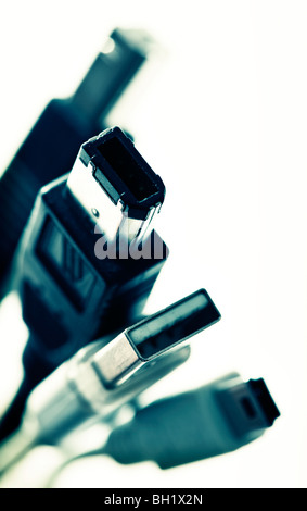 USB- und Firewire-Kabel Stockfoto