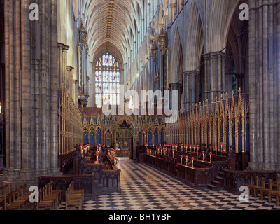 Der Chor oder Chor Westminster Abbey nach Westen Stockfoto