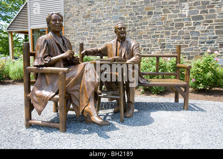 Statue von Franklin und Eleanor Roosevelt. Stockfoto