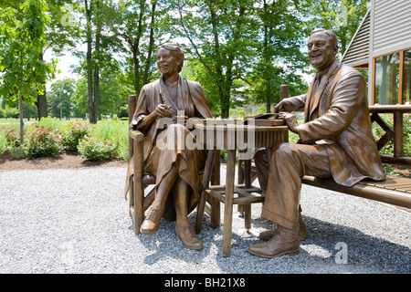 Statue von Franklin und Eleanor Roosevelt. Stockfoto